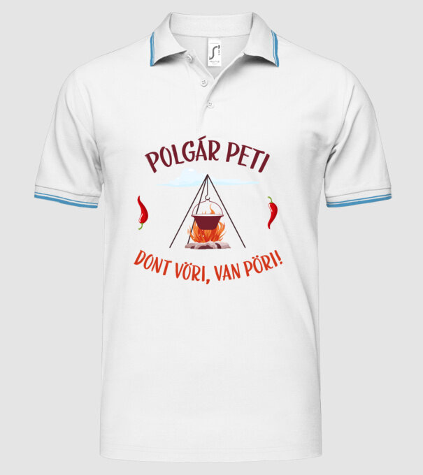  minta fehér pólón