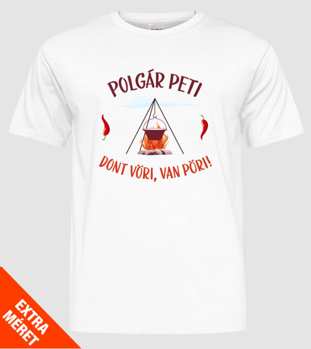  minta fehér pólón