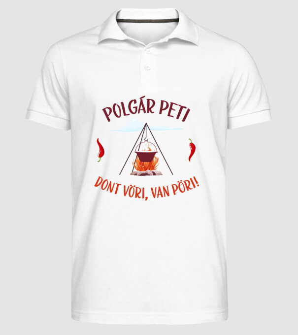  minta fehér pólón